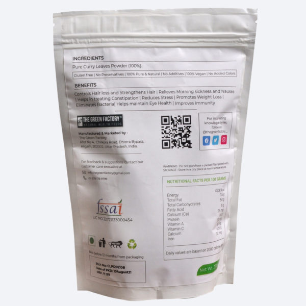 Know more about benifits of healthy curry leaf powder on lowest price